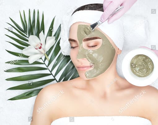 spa facial applying mask on woman face